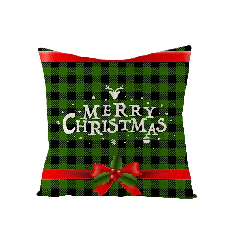 40 Styles New Christmas Pillow Case Plaid Linen Pillow Covers Square Sofa Decorative Pillow Cushion Cover Xmas Pillowslip Home Decor M2437