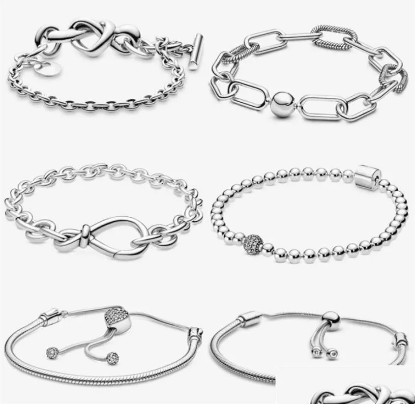 Charm Bracelets New 100% Authentic 925 Sier Bracelet For Women Top Quality Luxury Design Jewelry Beads Charm Bracelets Fit C Dhac03959957