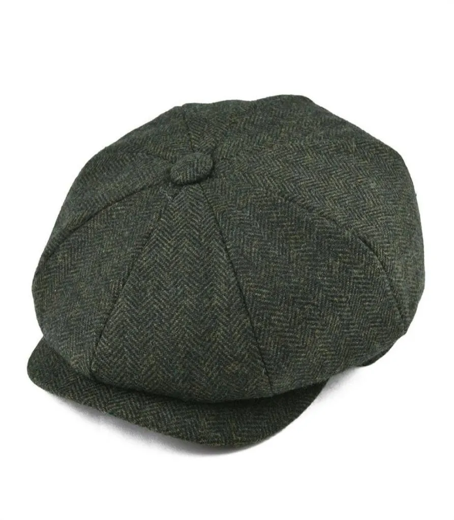 Botvela Wool Tweed Newsboy Cap HerringBone Men Women Classic Retro Hat With Soft Foder Driver Cap Black Brown Green 005 T2001045821758