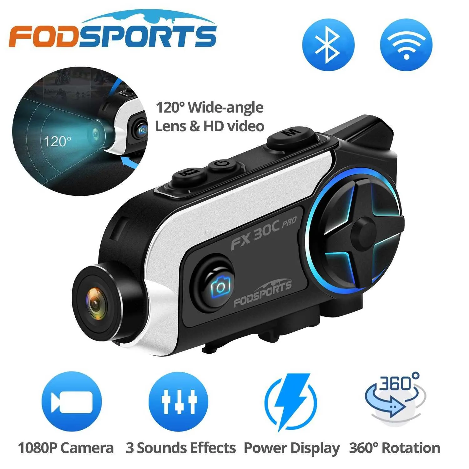 Motorcycle Intercom Fodsports FX30C Pro Motorcycle Intercom Con Cámara ...