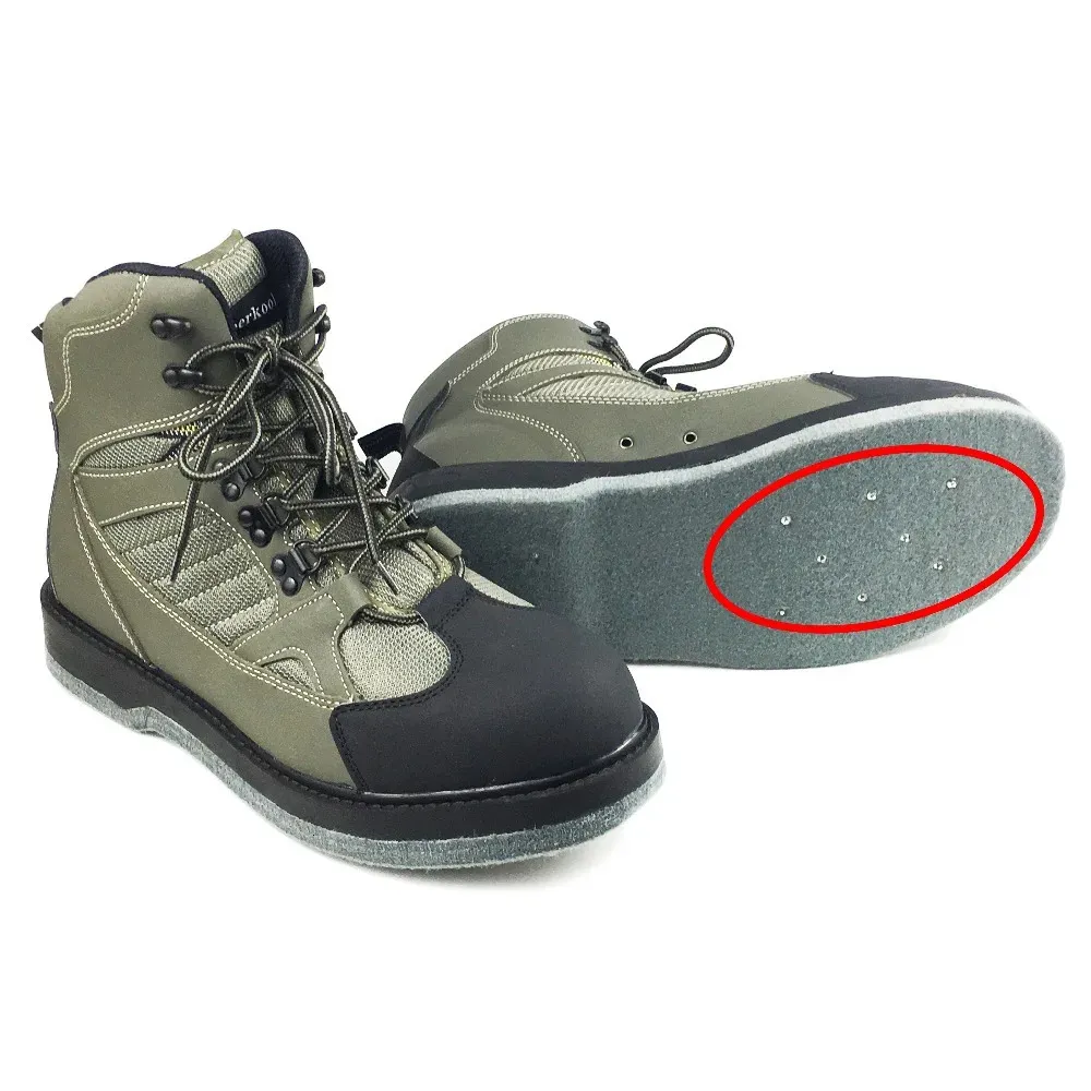 Water Shoes Fly Fishing Shoes Felt Sole Wading Waders With Nails Aqua Upstream Hunting Sneakers Boot Breathable Rock Sport No-slip For Pants 231213