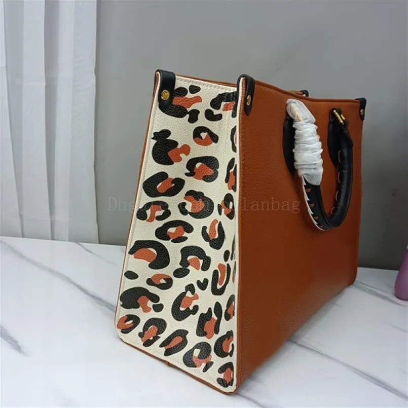 Bolsa feminina totes bolsas em relevo flor leopardo impressão de alta qualidade sacos de compras de couro bolsas257j