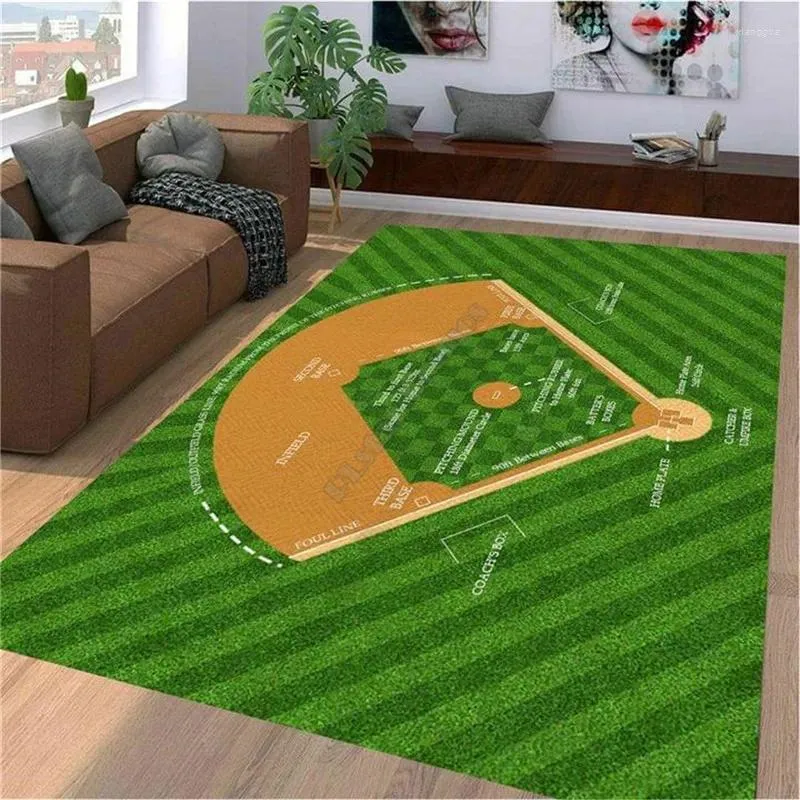 Carpets Premium Baseball Rug 3D All Over Printed Non-slip Mat Dining Room Living Soft Bedroom Carpet 01