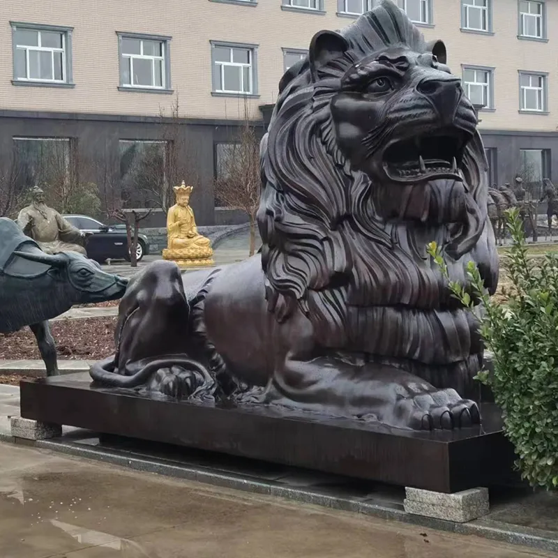 Regalo personalizzato per la decorazione della scultura europea del leone in bronzo fuso in ottone