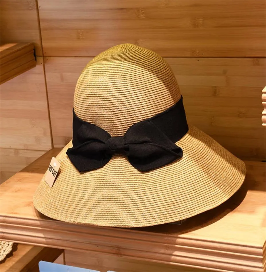 Chapeaux de paille antiuv, chapeau de plage de vacances pour femmes, chapeaux à large bord, chapeau de soleil de haute qualité, chapeau de pêcheur 3149204