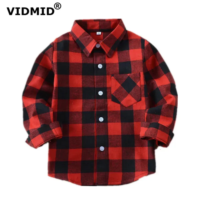 キッズシャツVidmid Boys Shirts for Girls British Plaid Child Shirts Kids School Blouse Red Tops Closes KidsPlaid12歳6010 01 231212