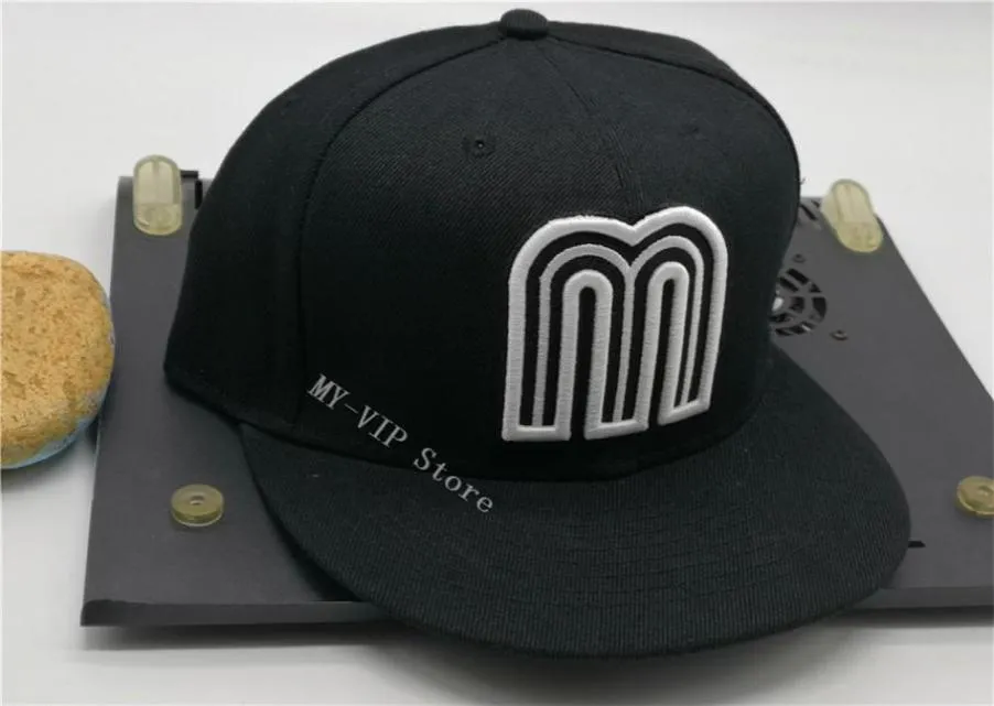 Готовые кепки в Мексике с надписью M, размер хип-хопа, бейсболки, бейсболки для взрослых, с плоским козырьком для мужчин, женщин, полностью закрытые2602146
