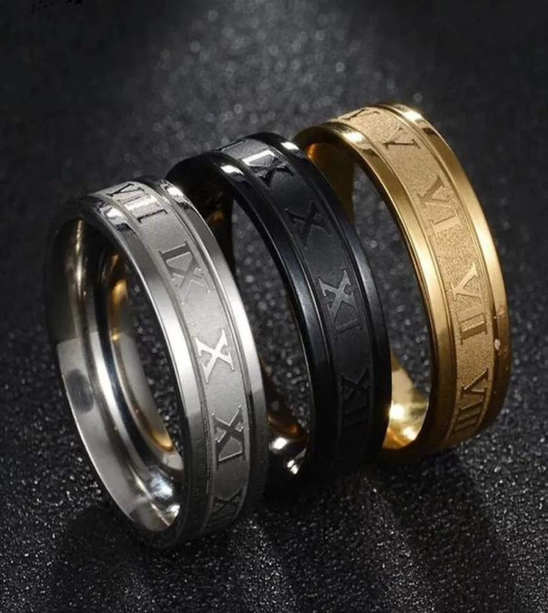 2022 Nouvelle tendance Chiffres romains Hommes Bague Tempérament Mode 6mm Largeur Anneaux en acier inoxydable pour hommes garçons anniversaire bijoux cadeau9908319