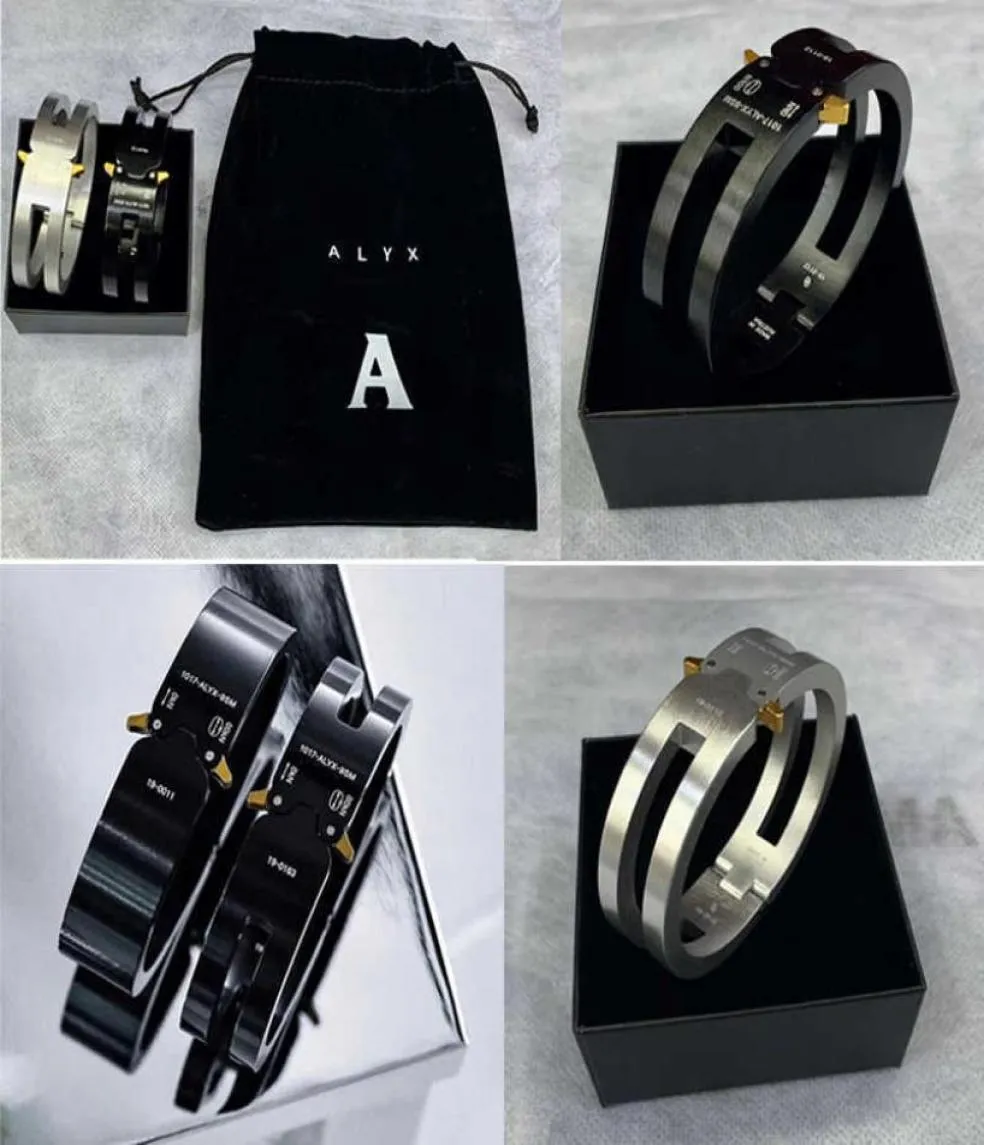 Hip Hop Fashion Rollercoaster Track alyx Bracelet en alliage en aluminium Femmes hommes Unisexe couples alyx bijoux Bracles avec sac et boîte Q3427354