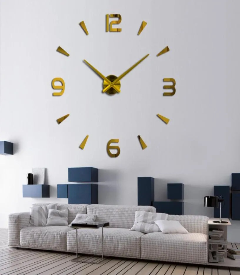 37 pollici Nuovo Orologio da parete Orologio al quarzo Pared Design moderno Grandi orologi decorativi Europa Adesivi acrilici Soggiorno Klok7163361