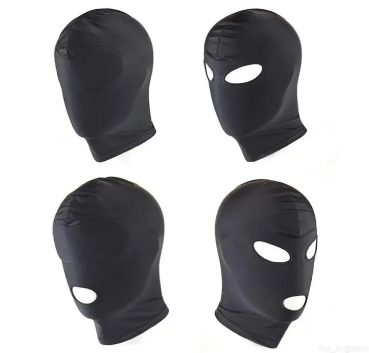 2022Four stil elastisk svart spandex sexmask öppen ögon mun fetisch bondage mask party erotiska leksaker vuxna spel sex leksaker för coUpl4773793