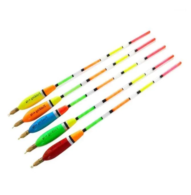 Fiske tillbehör 5 PC flyter med koppar bly balsa träboj bobber kork flytande drift vertikal utensil5216384