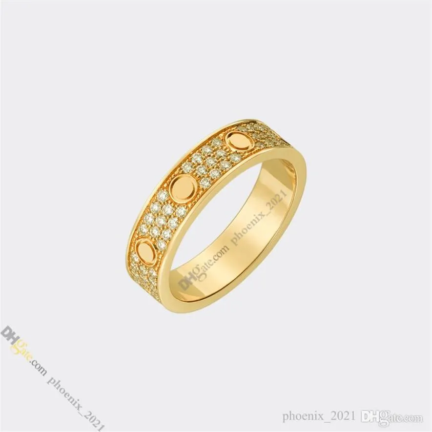 Designer de anel de jóias designer para mulheres diamante-pave amor anel titânio anéis de aço banhado a ouro nunca desbotando ouro não alérgico ri338v
