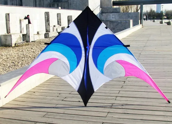 Pink Triangle Kite Large Colorful Triangle Kite - 28m Single Line Delta Kite for Outdoor ...