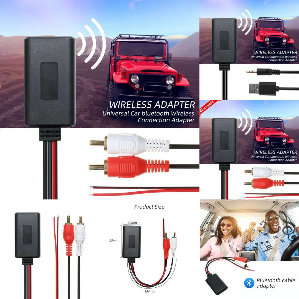 Новый автомобильный комплект Bluetooth Автомобильный беспроводной модуль приемника Bluetooth AUX адаптер HIFI звук музыка аудио стерео приемник для интерфейса 2RCA аудио линия