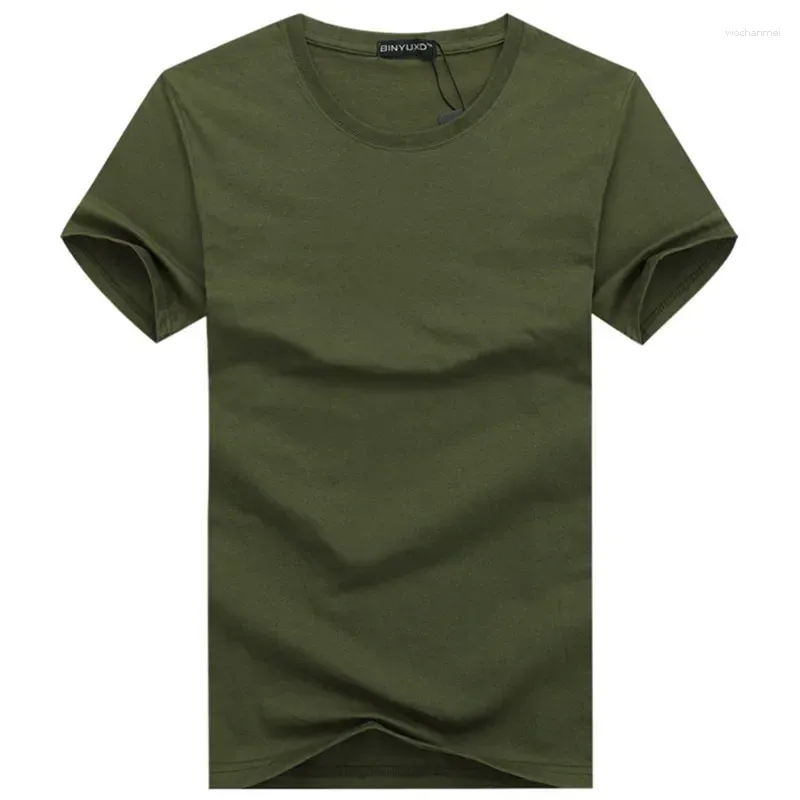 Costumes pour hommes B6212 Simple ligne de conception créative couleur unie coton t-shirts arrivée Style à manches courtes hommes T-shirt grande taille