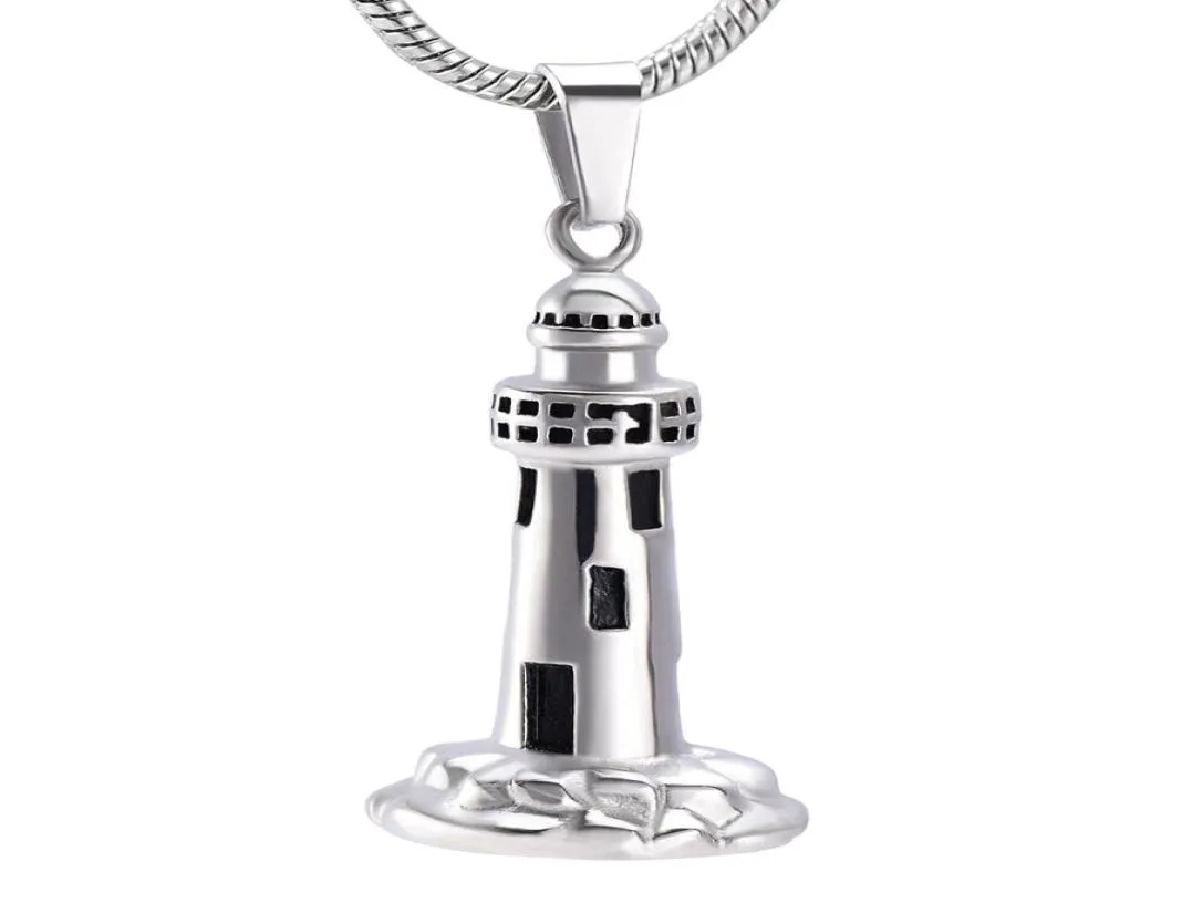 IJD10012 The Lighthouse Cremation ashes turned into jewelry Stainless Steel Men Keepsake Memorial Urn Pendant For man8796571