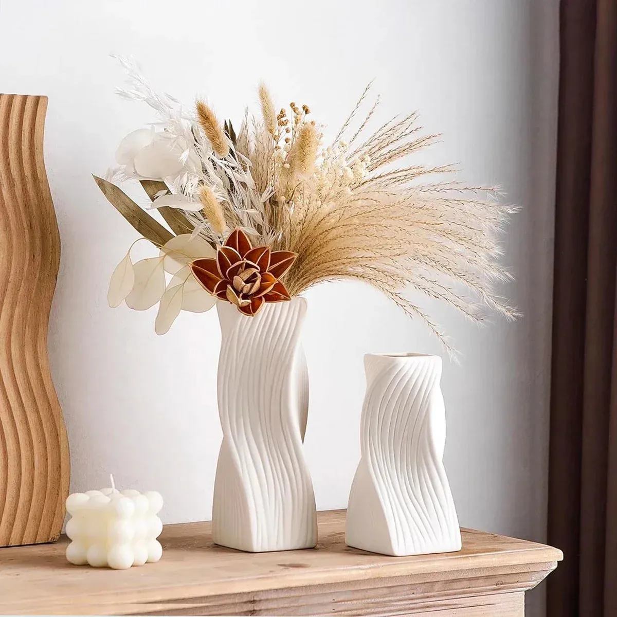 Вазы в скандинавском стиле, домашний декор, керамическая ваза, белая настольная украшение, стол для гостиной 231212