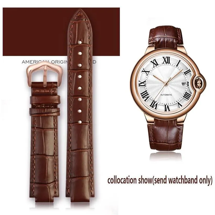 Pulseiras de relógio de couro genuíno pulseira para pulseira homens feminino pulseira convexa 14 8mm 18 11mm 20 12mm moda pulseira289l