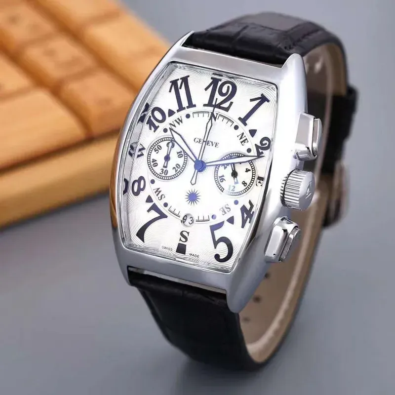 Franckie zegarki na nadgarstki dla mężczyzn 2023 Zegarki męskie Wszystkie tarcze Work Kwarc Watch Wysokiej jakości najlepsza luksusowa marka Chronograph Clock FM Fashion Pasp
