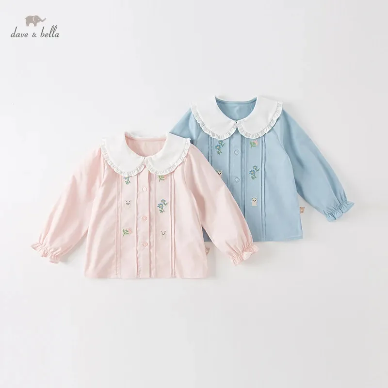 Chemises pour enfants Dave Bella Printemps Filles Chemises Hauts à manches longues pour enfants Chemisier de mode pour les tenues de filles en bas âge Vêtements DB1233742 231212