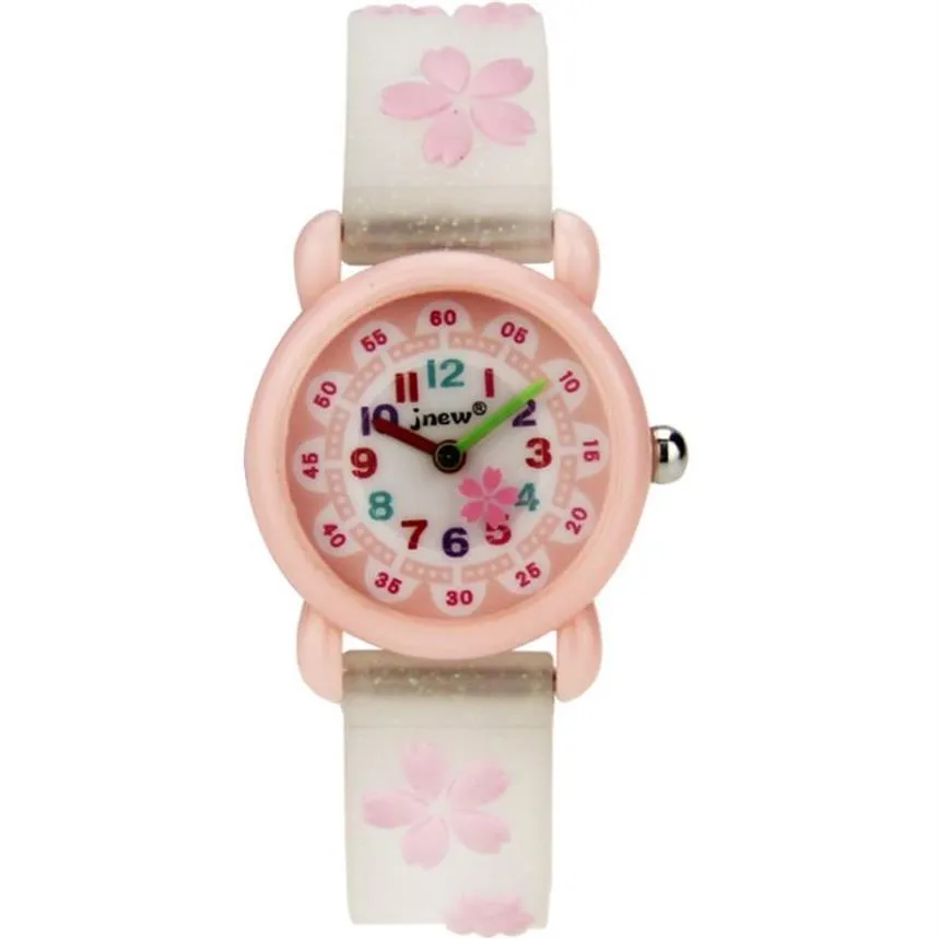 Jnew Brand Quartz Childrens Watch Loverly Cartoon Boys Girls Watches Comfort Silicone Strap Candy Color Wristwatches274f