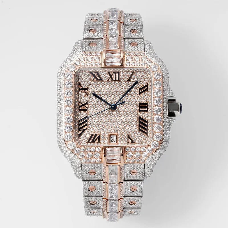 Diamond Watch Men Luxury Watch 40mm 2824 Movement Sapphire Glass Designer Watches 904l Diamond Armband Folding Buckle High Quality Wristwatch Montre de Luxe