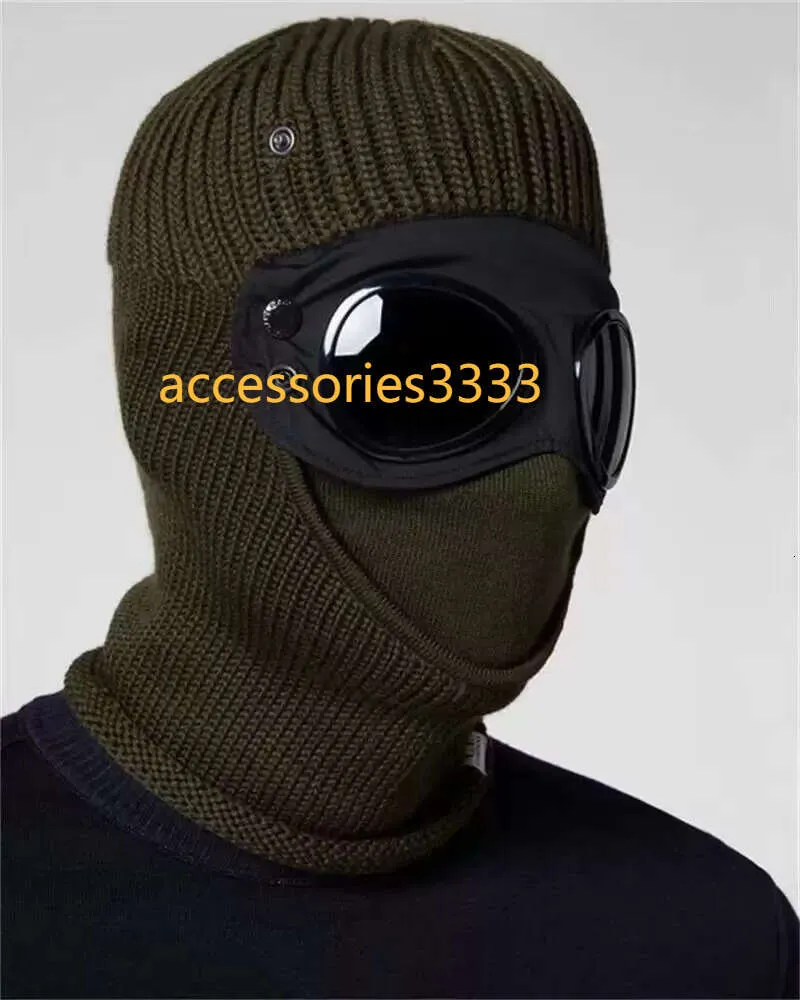 Twee lens windscherm kap designer mutsen outdoor katoen gebreid masker casual mannelijke schedelkappen hoeden gebreide muts warme dik gevoerde hoed heren wintermuts unisex