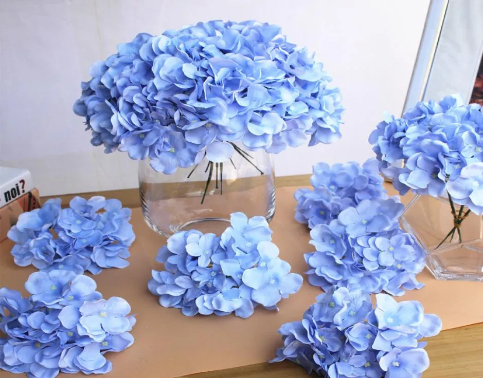 10pcslot Luxe Kleurrijke Kunstzijde Hortensia Bloemen Hoofd Woondecoratie DIY Bruiloft Bloem Muur Krans Accessoires2039651