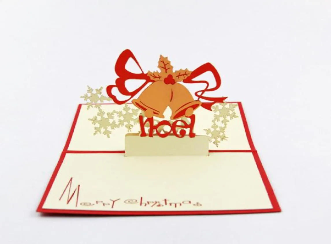 Carte de voeux 3D Noel Bell de Noël carte de voeux de Noël décoration de Noël cartes de Noël pour saluer les cartes de bessage pop up up up up up5848442