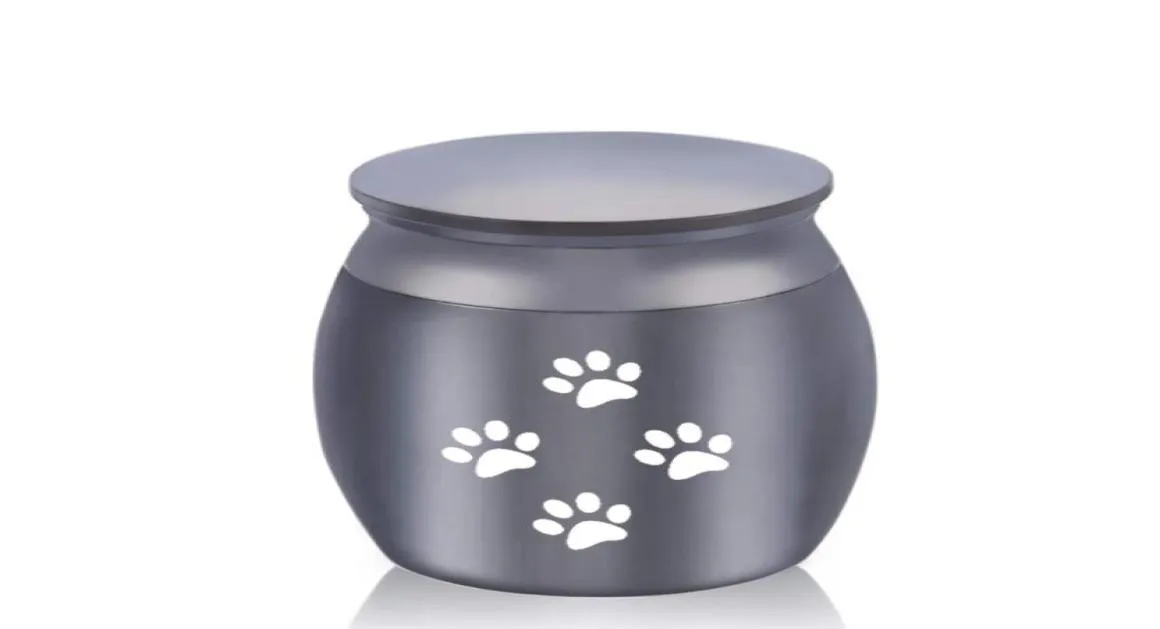 30 x 40 mm animaux de compagnie chien chat patte crémation cendres urne en alliage d'aluminium urnes souvenir cercueil columbarium mini réservoir de stockage animaux mémoriaux 4802977