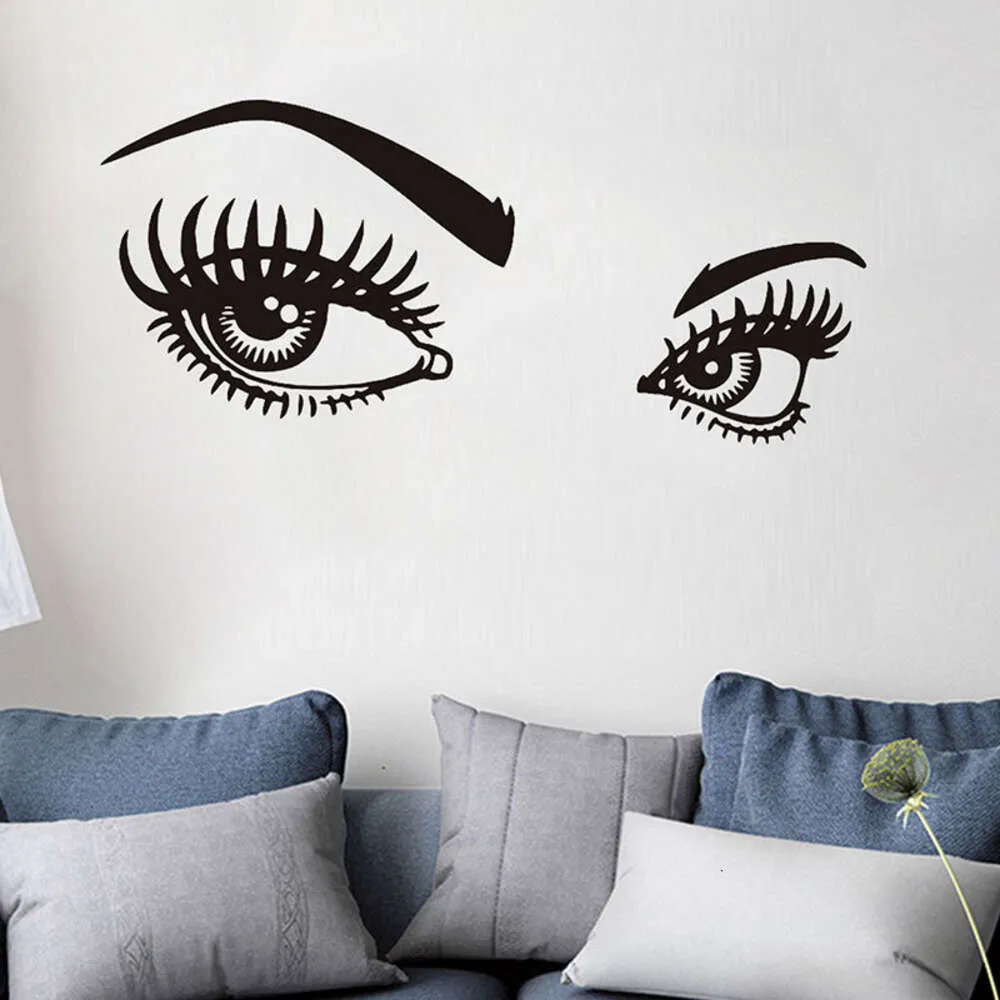 Modern Beauty Eyes Brow Ciglia Adesivi murali Art Design Decorazione domestica Decalcomanie murali per adesivi per vetri per finestre Decorazioni per la casa in PVC