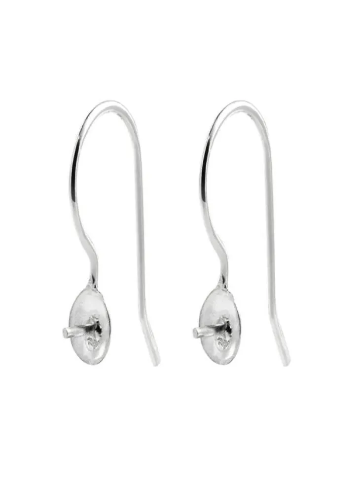 10 Pairs Earwire 925 Sterling Silver Jewellery Findings Fishhook with Cap and Peg for Half Drilled Pearls7524183