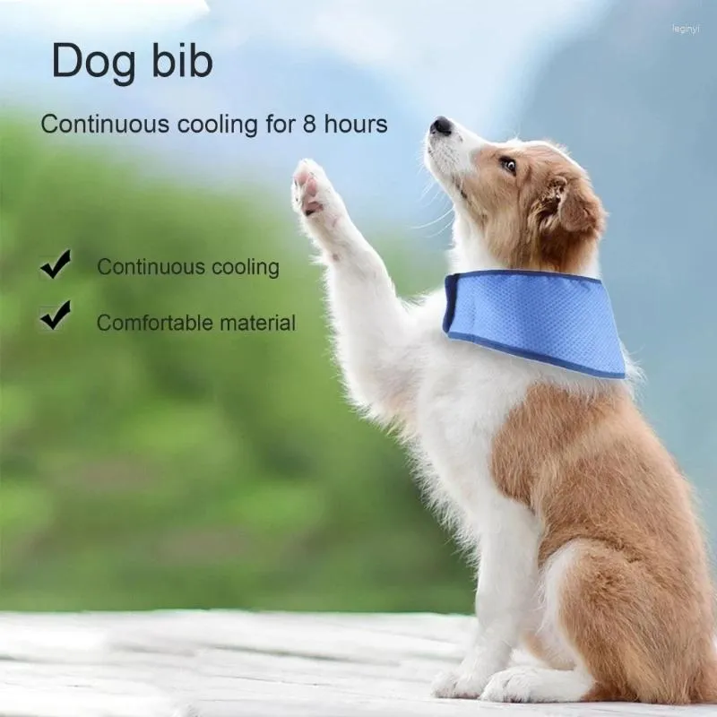 Dog Apparel Summer Cooling Collar Anti-Sunstroke Cool Ice-Pad Breathable Mesh Scarf Adjustable Bandanas
