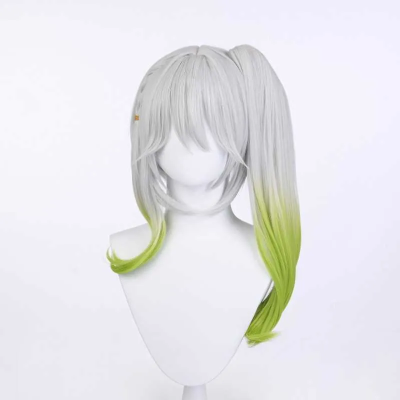 Genshin Impact Caoshen Naxida cos wig single ponytail shape dyeing integrated gradient wig cover