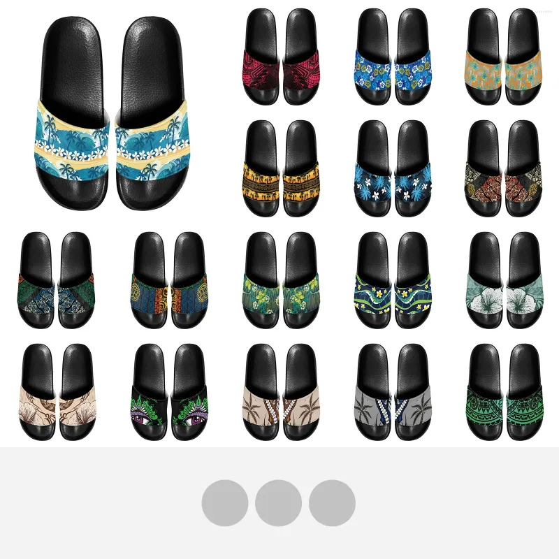 Slippers Polynesische Tribal Pohnpei Totem Tattoo Prints Zomer Dikke Bodem Platform Slides Voor Mannen Zachte EVA Hollow Sport