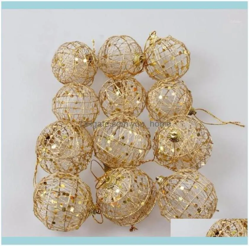 Decorations Festive Supplies Home Garden 6Pcs Christmas Xmas Tree Gold Ball Baubles Hanging Party Ornament Decoration 1 Drop Del8859255