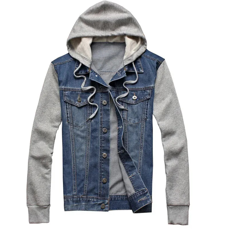 Mens Hoodies Sweatshirts Spring Denim Jacket Hooded Casual Fashion Jeans Men Cowboy Streetwear Outwear Coat Big Tall Size 5XL 231213