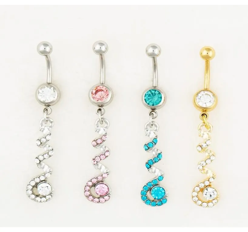 3 färger kroppsmycken fin stil navel belly ring 10 st bland färger sten droppe fabrik td9mk2444040