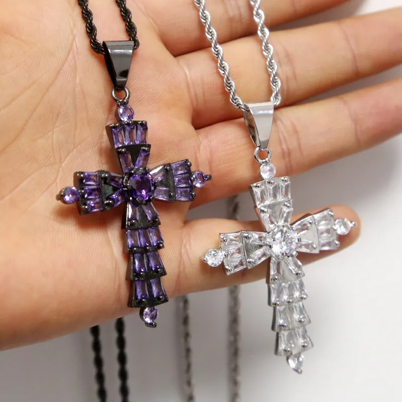 ◇BLACKPURPLE◇ dilly cross necklace DHgate.com:Zircon Cross Pendant Necklace | Purple Cubic