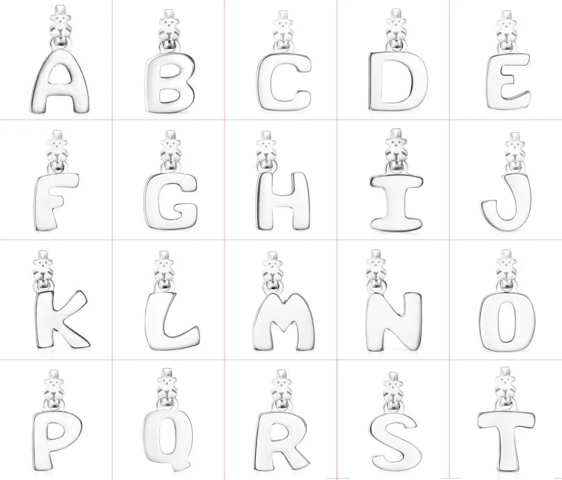 2021 100 925 sterling silver high quality classic cute bear letter necklace pendant Diy ladies necklace gift whole5805987