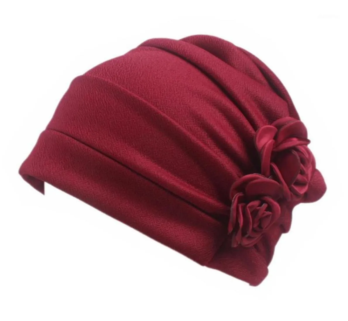 Donne Solid Ruffle Head Wrap Perdita di capelli Berretto chemioterapico Comodo cappello contro il cancro Modello floreale Beanie Stile occidentale Morbido Casual15466008