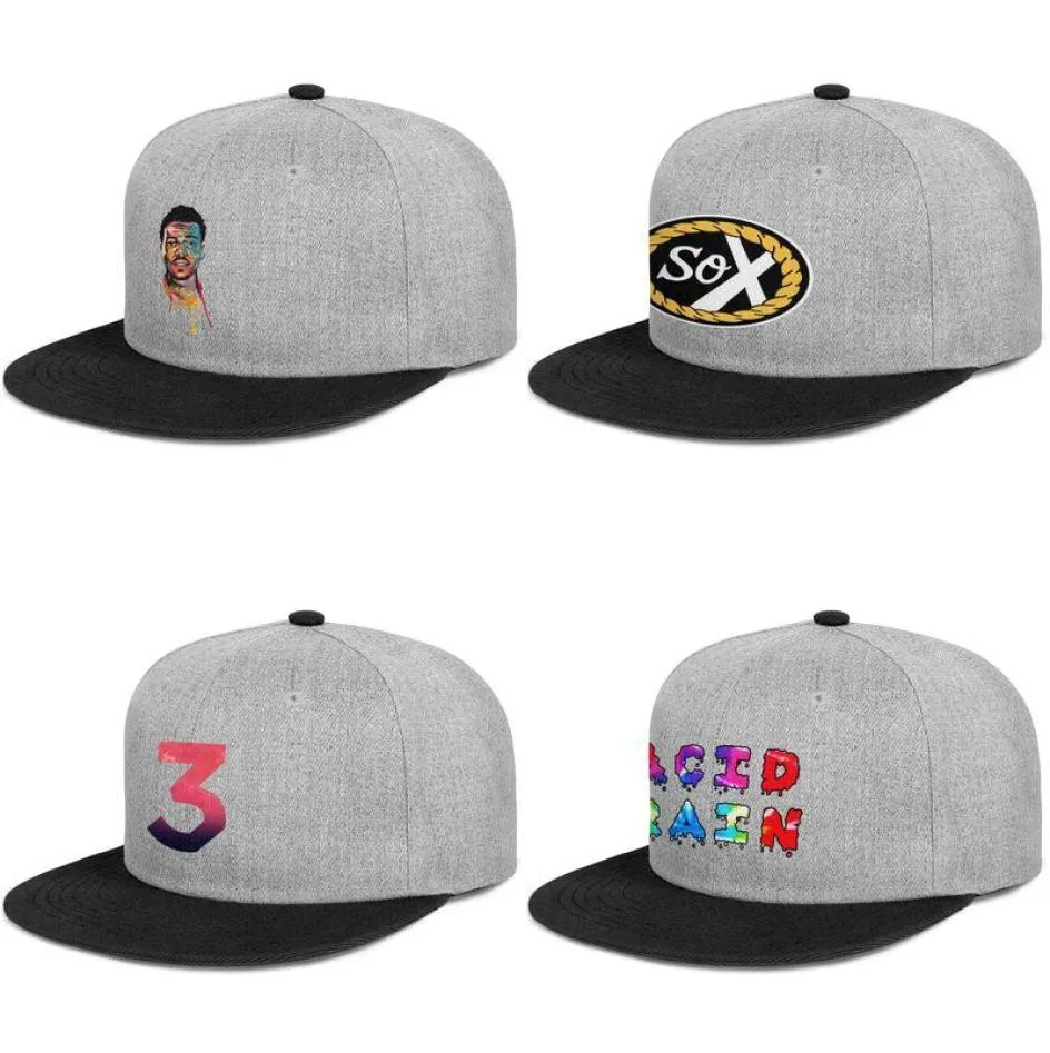 Chance The Rapper SoX noir hommes et femmes snap back, conception de baseball à bord plat chapeaux Hip Hop personnalisés Rain Art hip hop 3 Sticker1744400