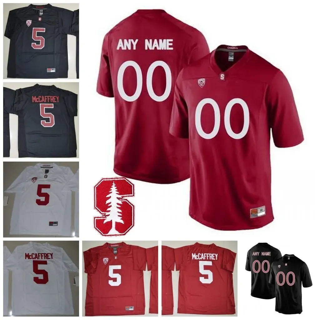 Personalizado Stanford Cardinal Futebol Qualquer Nome Número Preto Vermelho Branco 3 KJ Costello 72 Walker Little 19 Arcega-whiteside Ertz Elway Luck Jersey 82