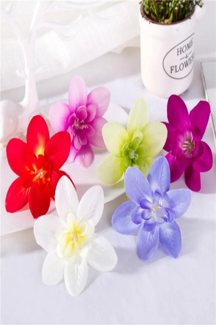 200st 8Colors Artificial Flower Head New Styles Artificial Orchid Silk Craft Flowers for Wedding Christmas Decoration Head Ring W2551337