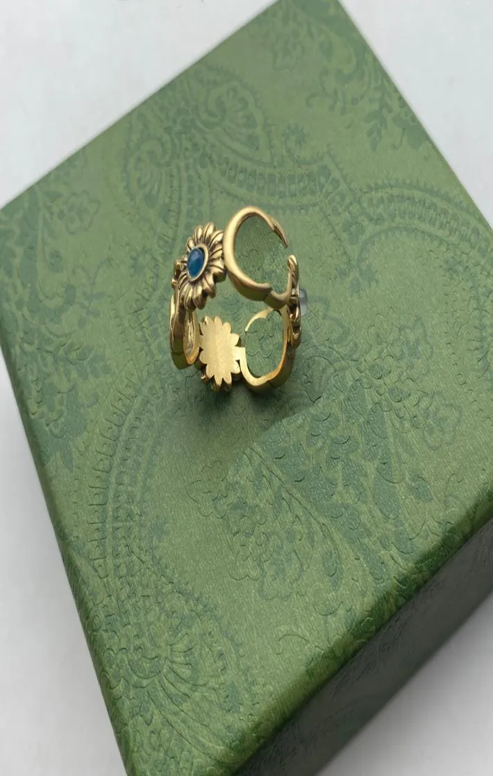 Chique brief vrouwen bloemenring persoonlijkheid gouden ringen eenvoudige stijl bague anello sieraden groothandel3487961