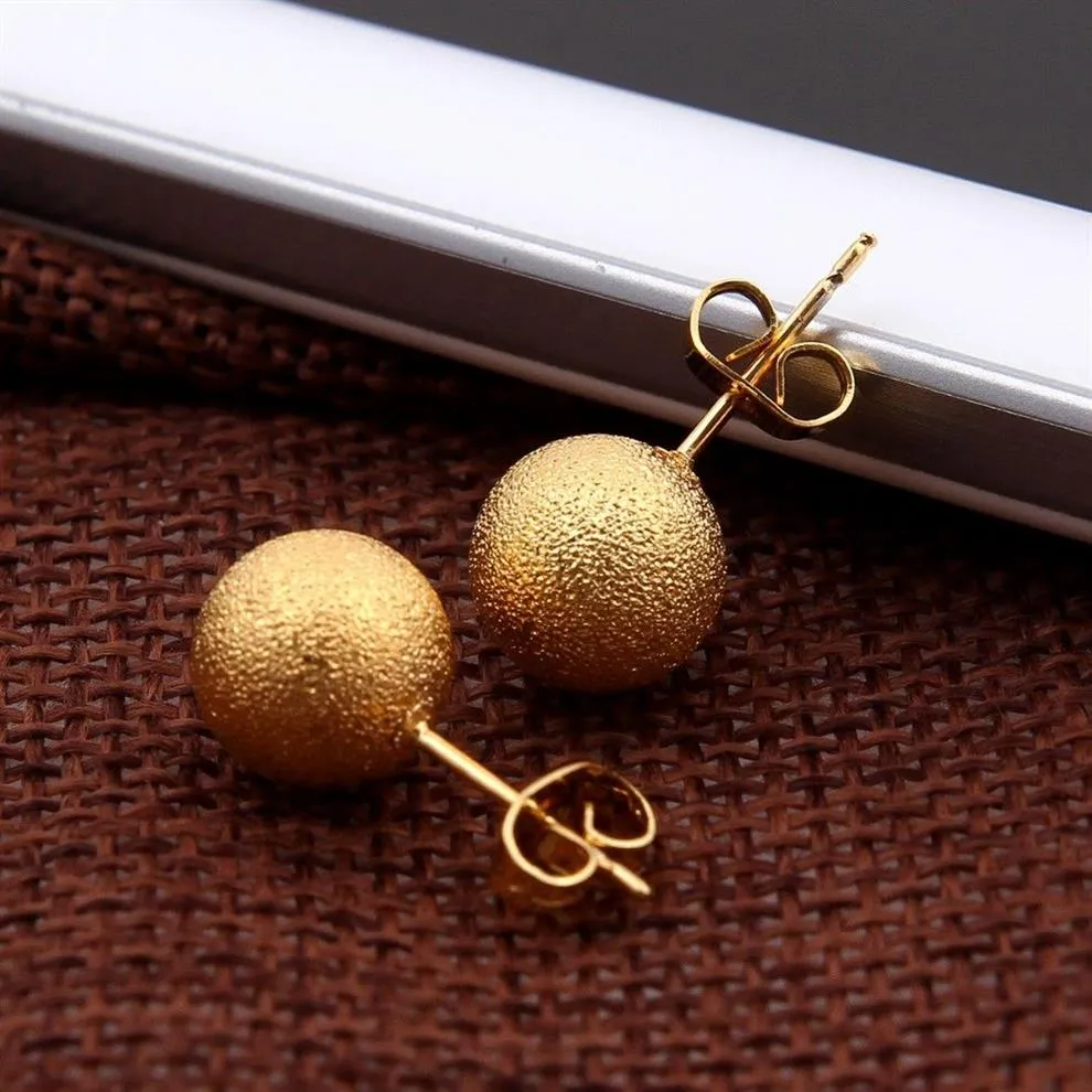 Sky talent bao 10mm Women Fashion Natural Jewelry 24K Gold GF Earring Wedding New Ethiopian Round Stud Earrings For Baby Girls258z