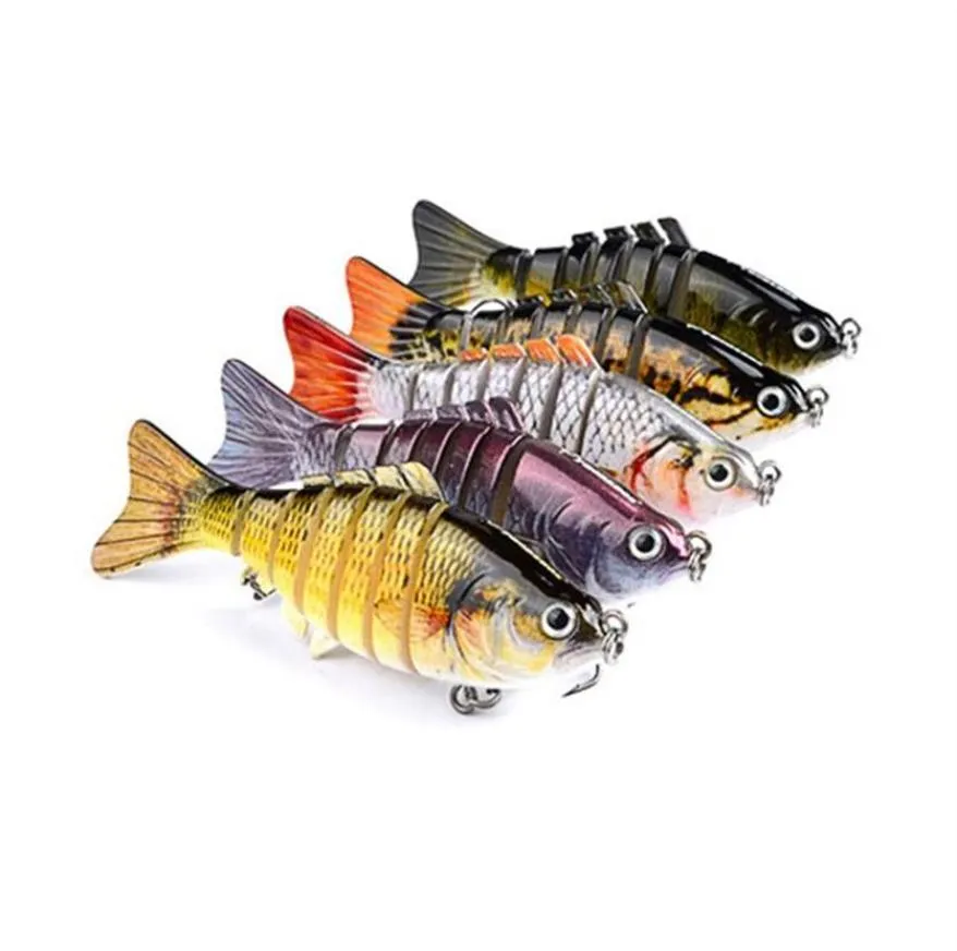 Esche da pesca Wobblers Swimbait Crankbait Esca dura Attrezzatura artificiale Richiamo realistico 7 segmenti 10 cm 155ga45215x8726642