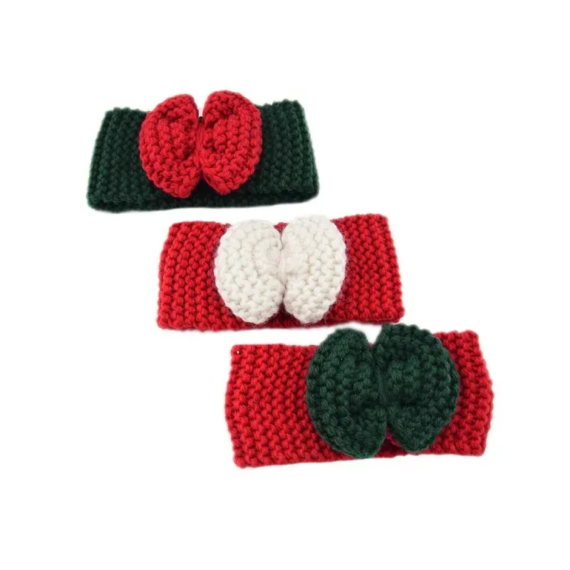 Winter Warm Baby Turban Knitted Wool Headbands Crochet Big Bow Headwear Girls Hair Accessories Newborn Infant Headwrap M3055