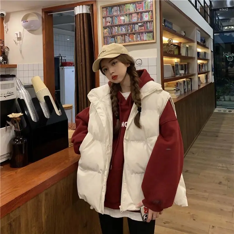 Women's Trench Coats Winter Cotton Jacket Vest Korean version Slimming och fashionabla mångsidiga avancerade ärmlösa för pendling